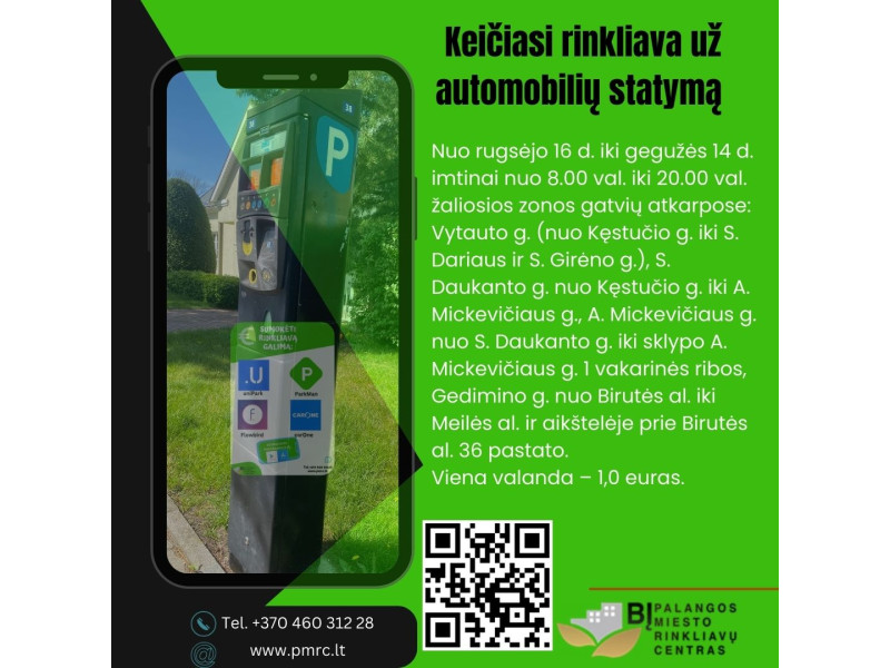 Keičiasi rinkliava už automobilių statymą